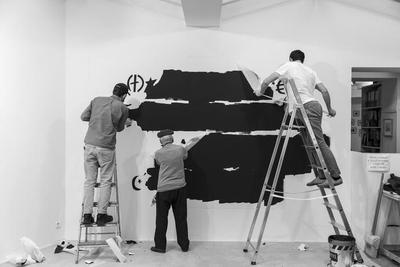 Jacques Villeglé - Montage exposition Galerie Vallois - 2021