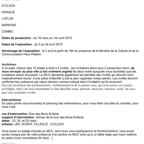 Email - Art Azoï - Projet OXYMORES I 