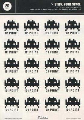 Planche de stickers Invader, Stick Your Space 20 x 01 point.