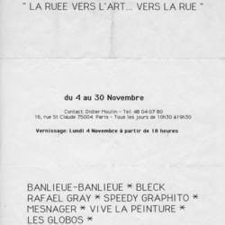 Flyer de l'exposition street art La Ruée vers l'Art 1985
