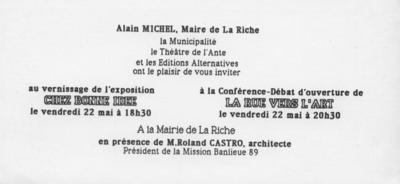 Carton d'invitation La Ruée vers l'Art 1987