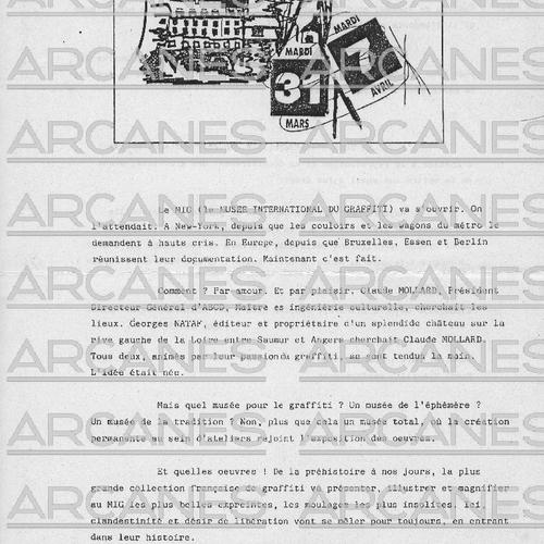 Document de présentation du Musée International du Graffiti