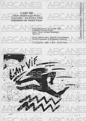 Document de présentation de l'exposition L'Art Vif