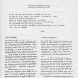 Document de présentation de l'exposition Faucheur / Zlotykamien à la Galerie du Jour