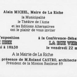 Carton d'invitation La Ruée vers l'Art 1987