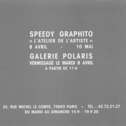 Flyer de l'exposition L'Atelier de l'Artiste de Speedy Graphito