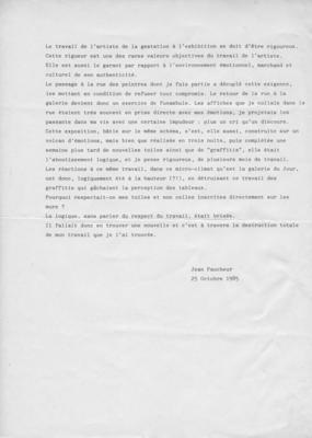 Texte de Jean Faucheur 1985