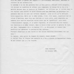 Texte de Jean Faucheur 1985