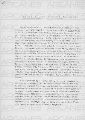 Tapuscrit d'un article à propos de Costa
