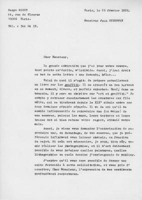 Courrier Jean Dubuffet