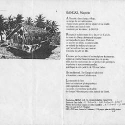 Document de présentation de l'ouvrage Bangas Mayotte