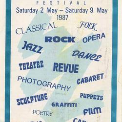 Affiche de promotion du "Arts Festival" à Brindlington en Angleterre, 1987.