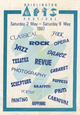Affiche de promotion du "Arts Festival" à Brindlington en Angleterre, 1987.