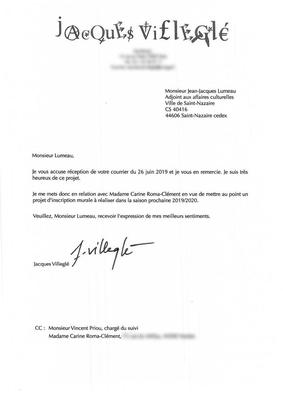  Courrier Jacques Villeglé 