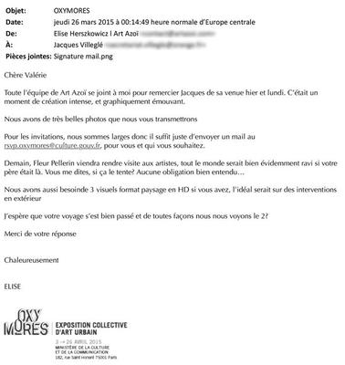 Email - Art Azoï - Projet OXYMORES I
