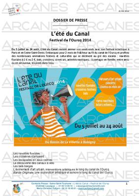 Dossier de presse - Eté du Canal 2014