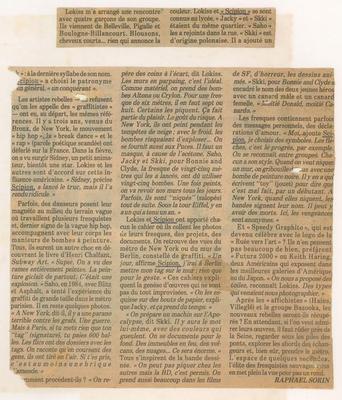 Le Matin de Paris du 14/01/1985.
