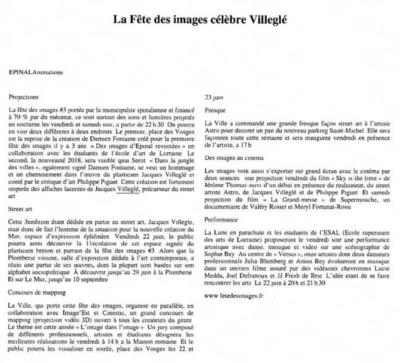  La Fête des images célèbre Jacques Villeglé - Vosges Matin