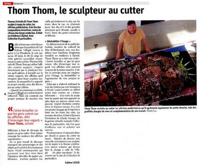 Thom Thom, le sculpteur au cutter - Vosges Matin