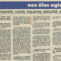 Propreté, voirie, squares, sécurité, etc.