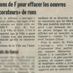 3,4 millions de F pour effacer les œuvres des "décorateurs" de rue.