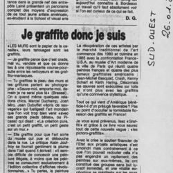 Je graffite donc je suis - Sud Ouest