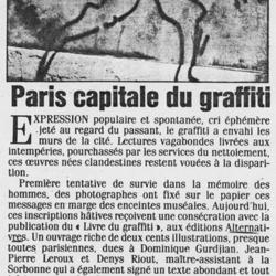 Paris capitale du graffiti - Le Parisien Libéré